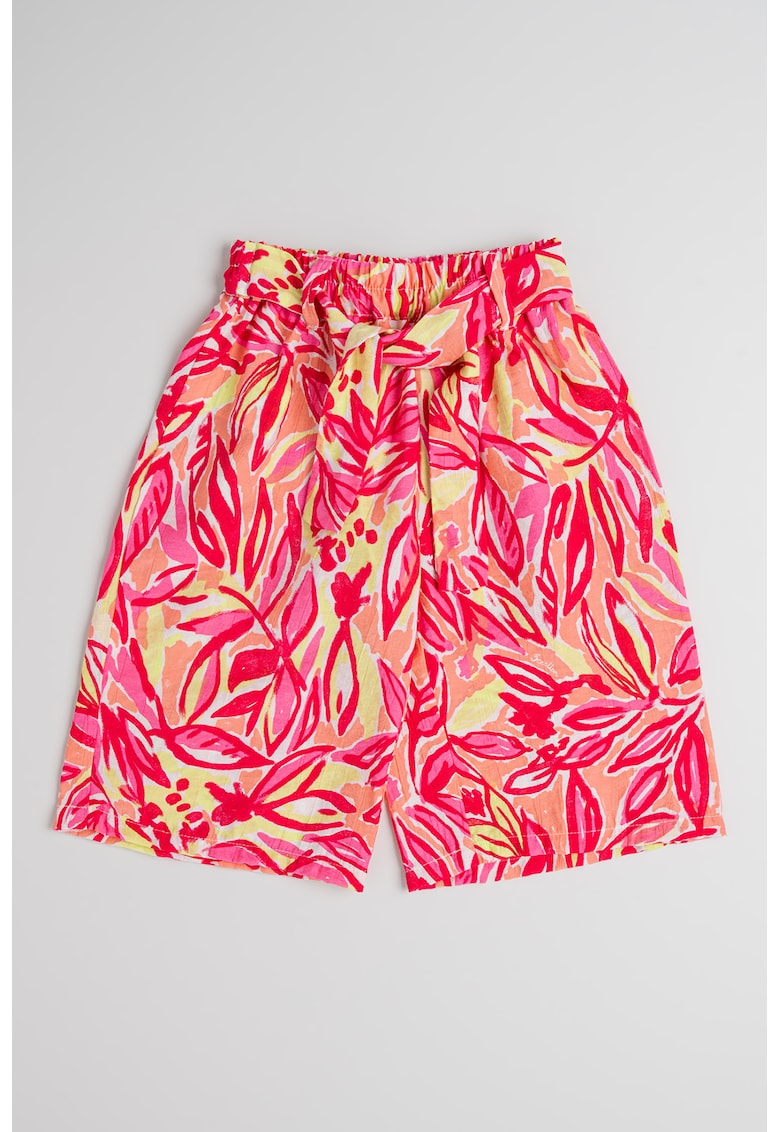 Pantaloni cu imprimeu si cordon in talie