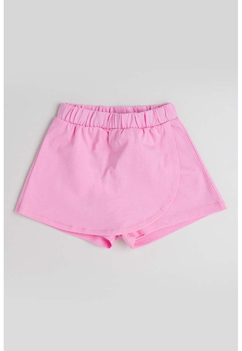 Fusta-pantalon din bumbac cu model uni