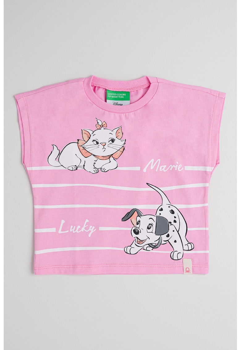 Tricou de bumbac cu imprimeu cu desene