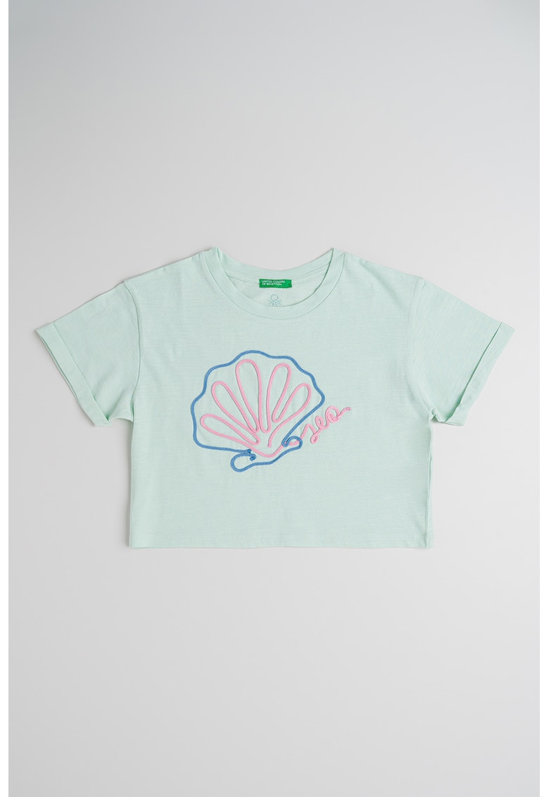 Tricou din bumbac cu broderie Tricou din bumbac cu broderie