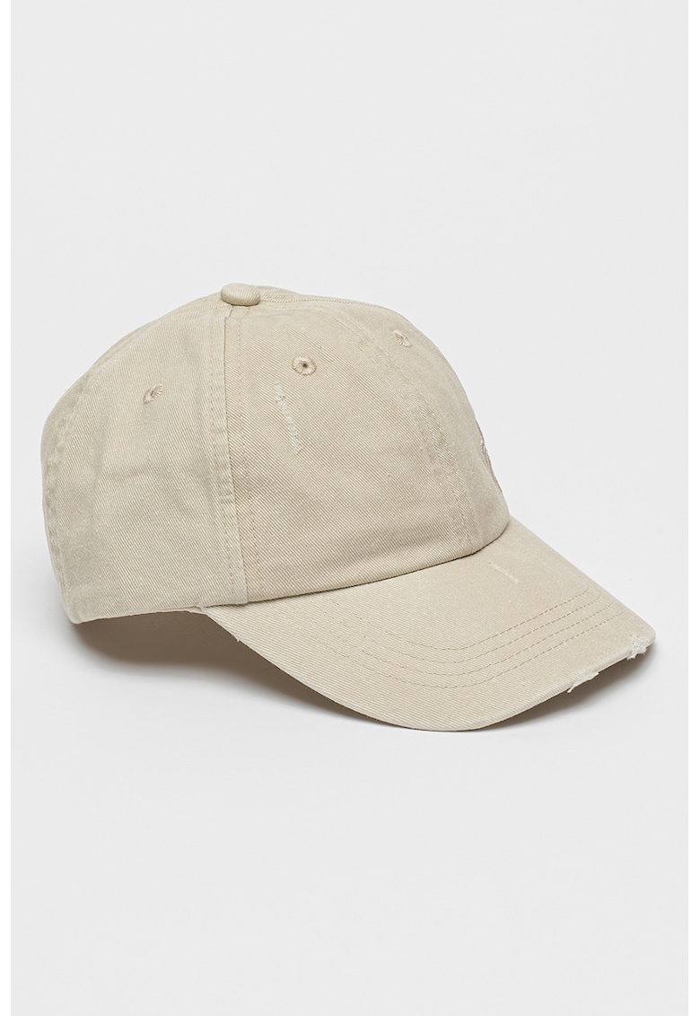 Sapca de bumbac cu detalii deteriorate - Camel