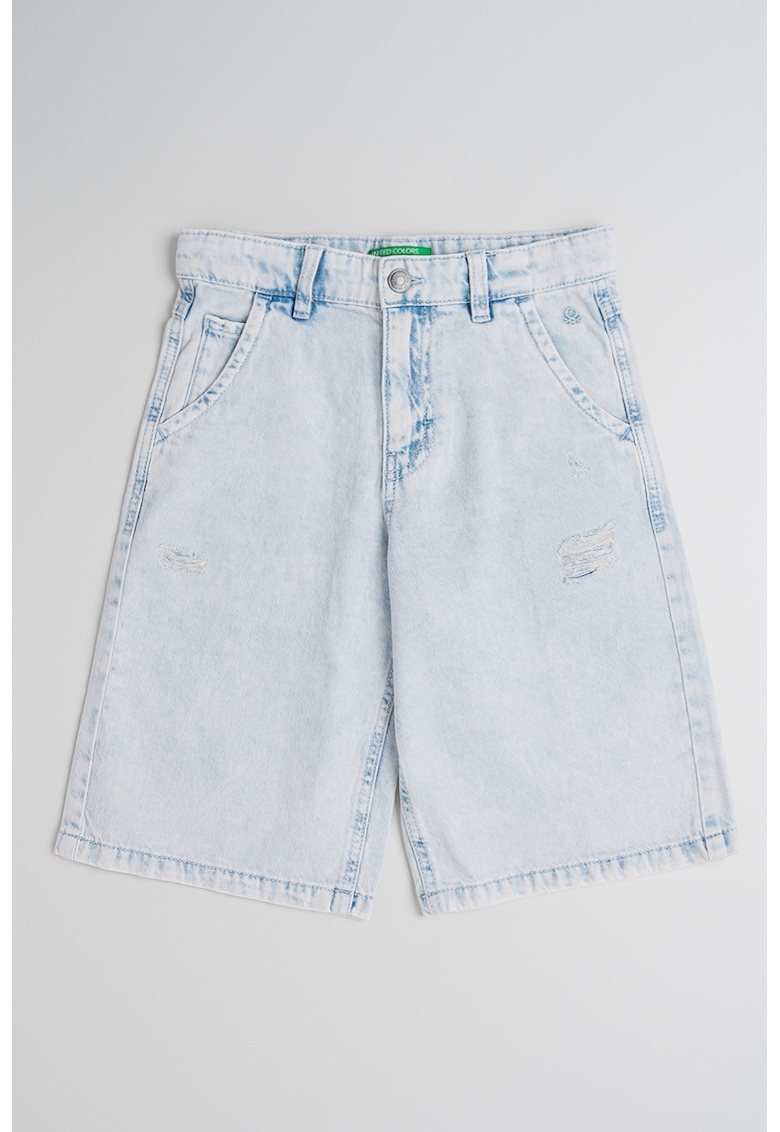 Bermude din denim cu talie inalta