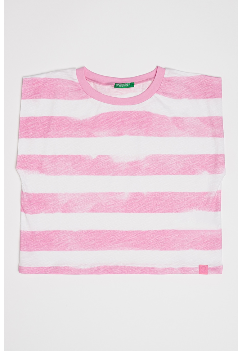 Tricou din bumbac cu model in dungi