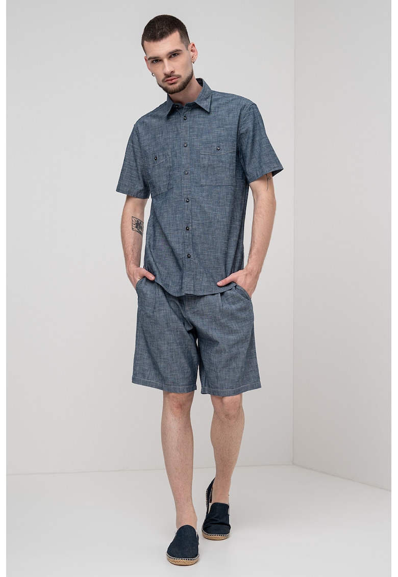 Camasa de bumbac cu buzunare pe piept