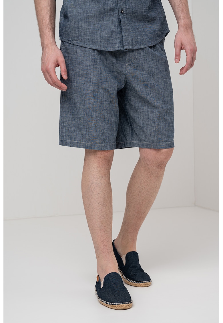 Pantaloni scurti lejeri de bumbac - Albastru azur