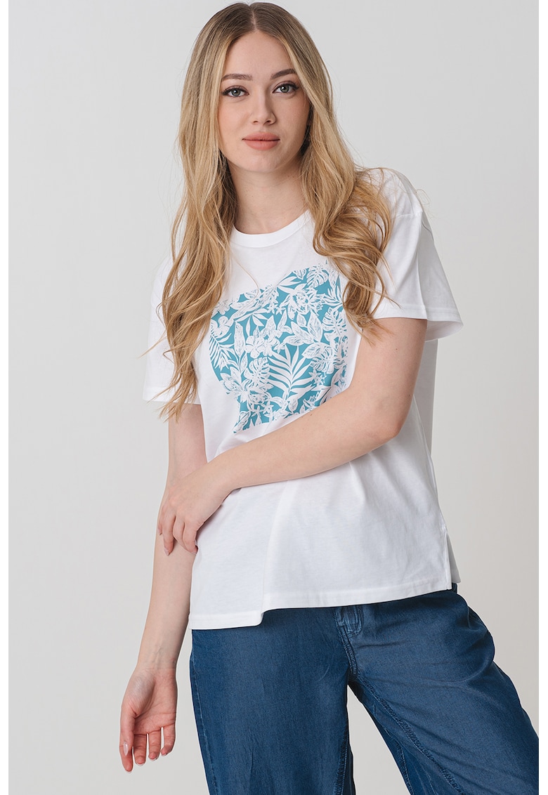 Tricou regular fit cu model floral