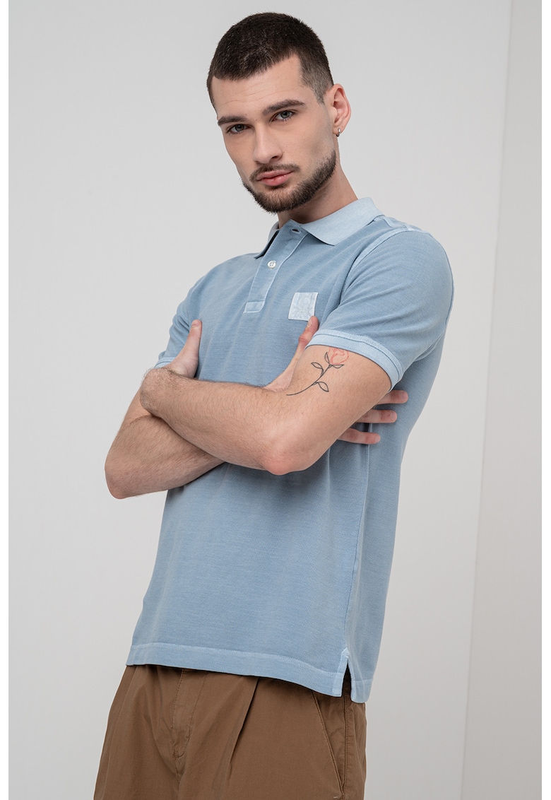 Tricou polo cu logo - Albastru lavanda