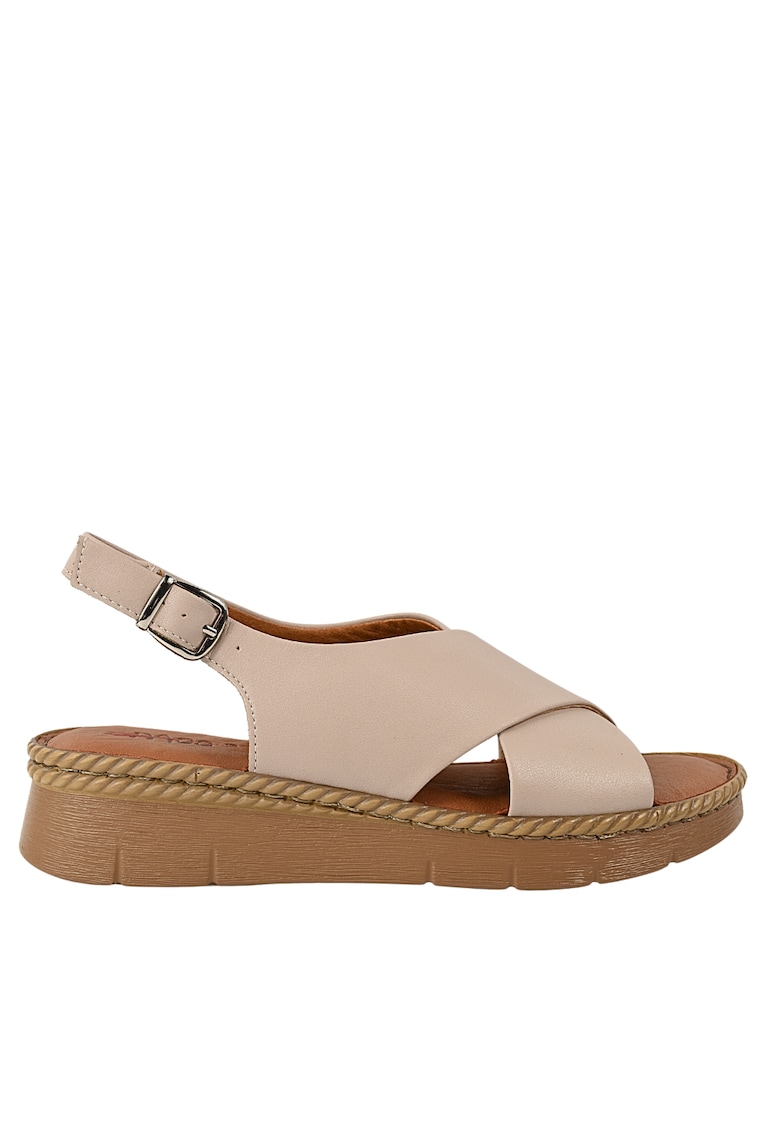 Sandale casual - dama - KL60020A bej - piele naturala - Roz