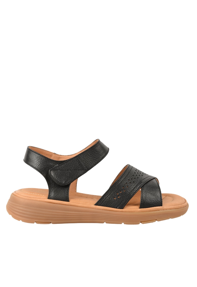 Sandale casual - dama - 33180 negru - piele naturala - Negru