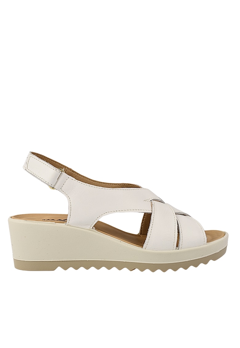 Sandale casual - dama -  757510 alb - piele naturala - platforma Sandale casual - dama -  757510 alb - piele naturala - platforma