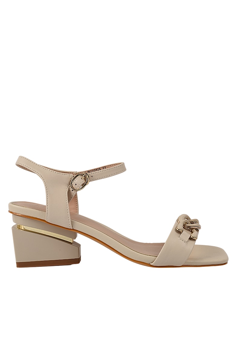 Sandale elegante - dama -  JI60018A bej - piele ecologica - cu toc