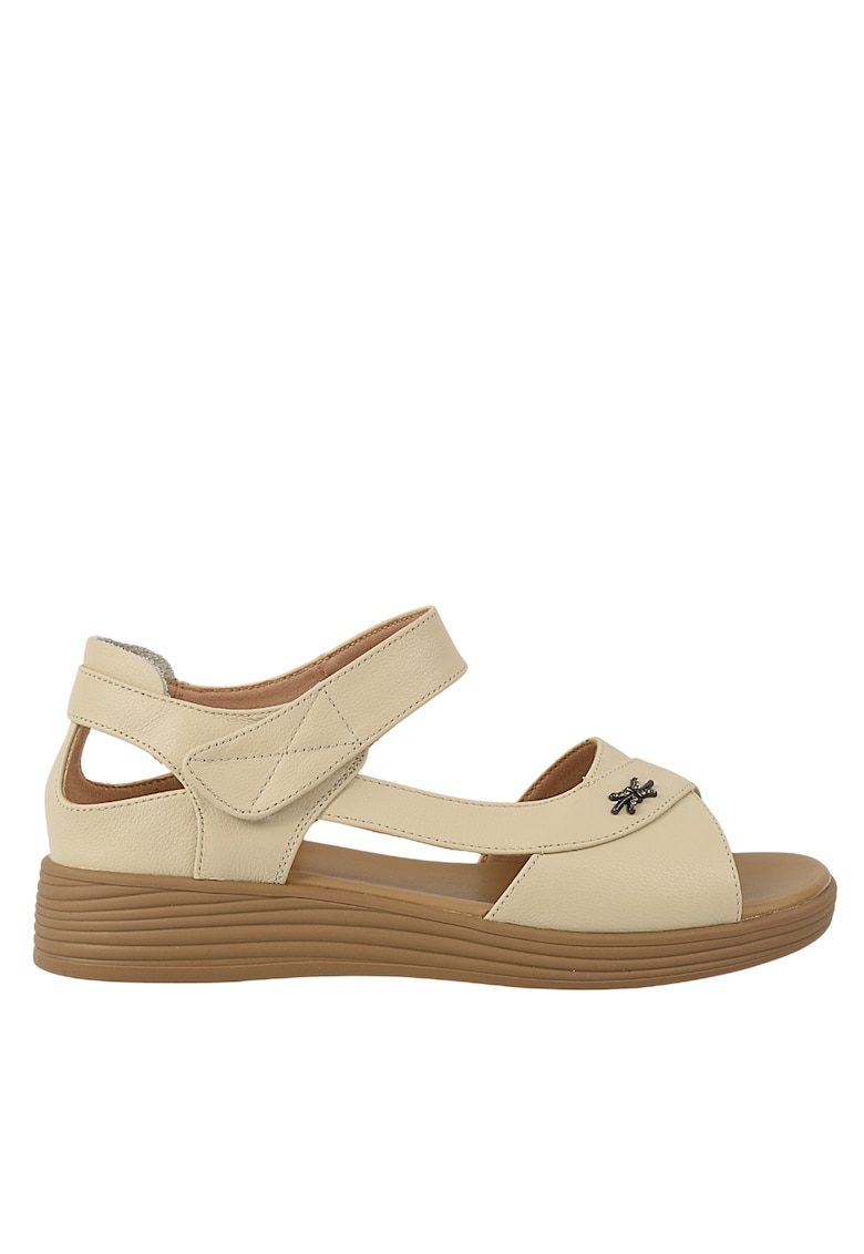 Sandale casual - dama -  50027 crem - piele naturala 50027