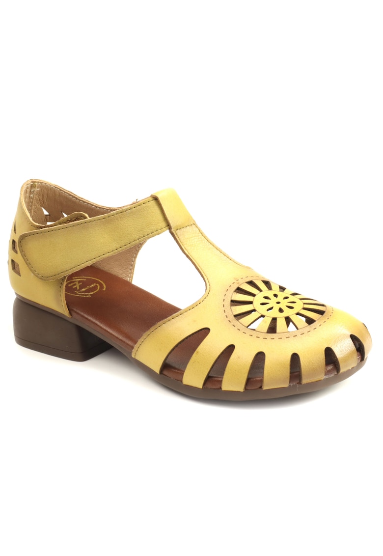 Pantofi dama decupati 631 - Galben