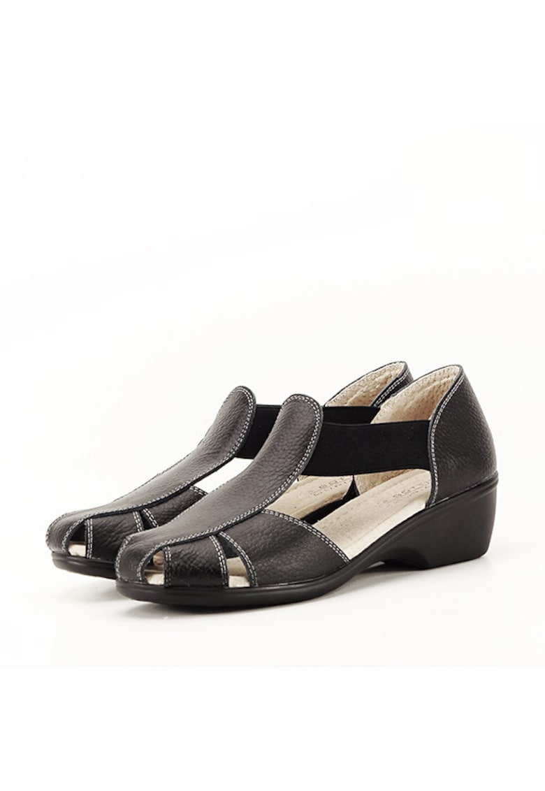 Sandale negre din piele naturala Calypso 127 5586 - Negru