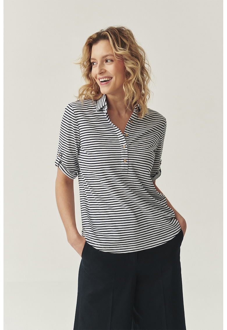 Bluza cu dungi si maneci ajustabile