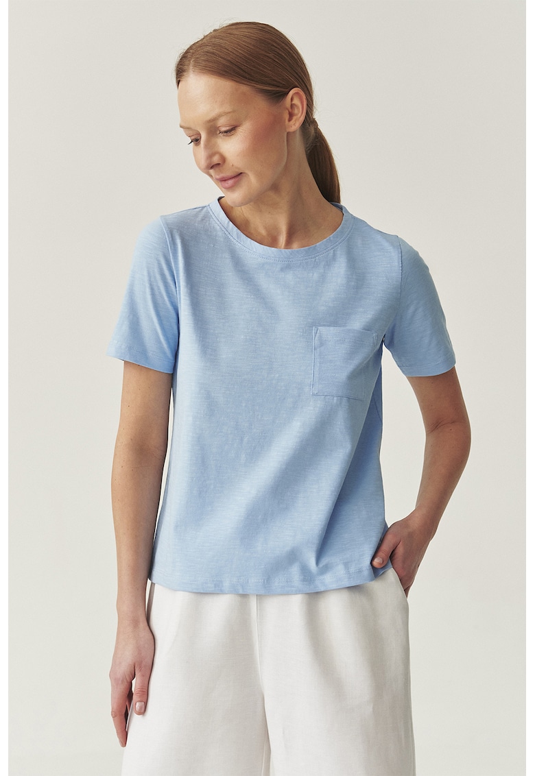 Tricou din bumbac cu buzunar pe piept