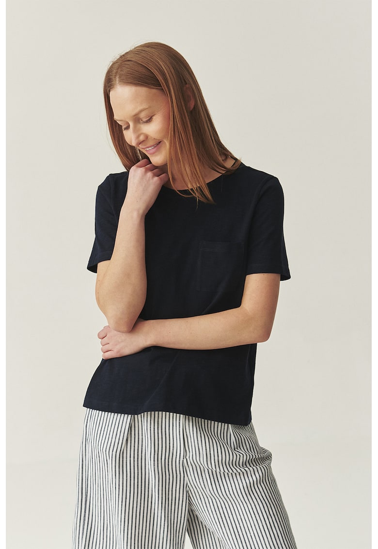 Tricou din bumbac cu buzunar pe piept