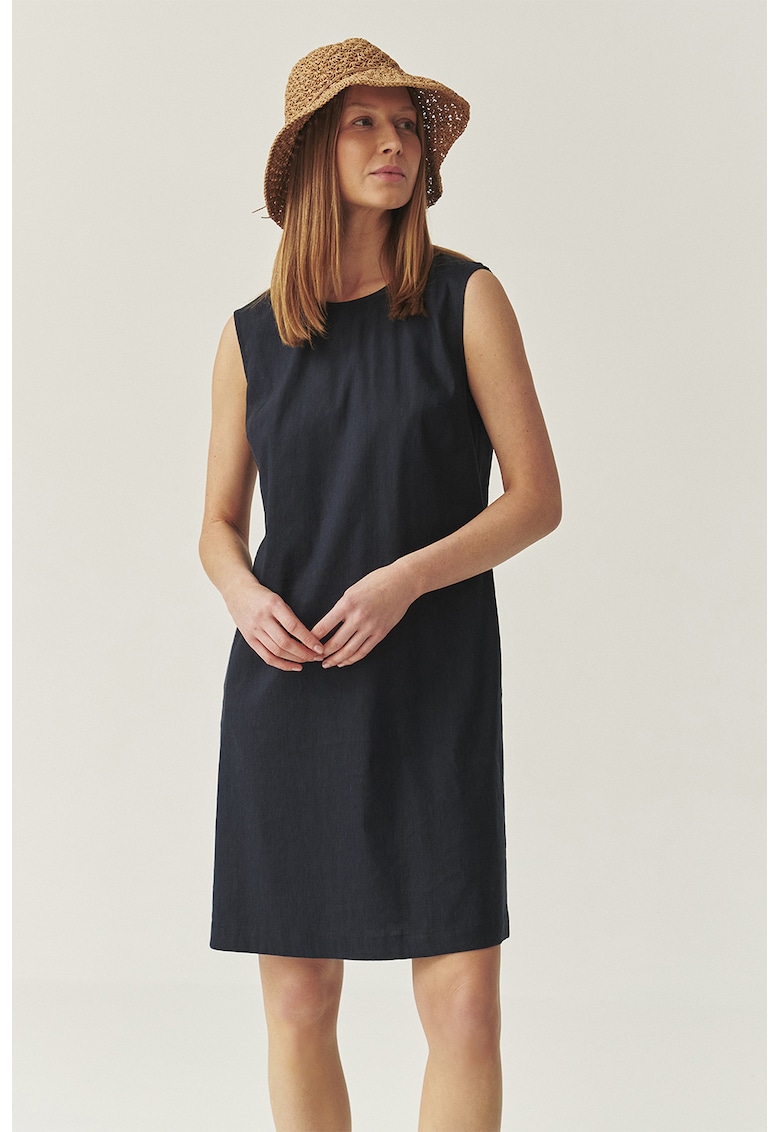 Rochie scurta cu croiala dreapta si buzunare laterale - fara maneci