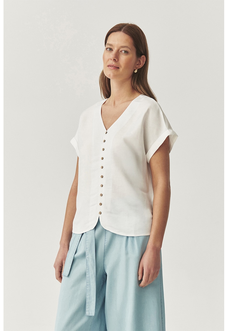 Camasa din amestec de in - Alb optic