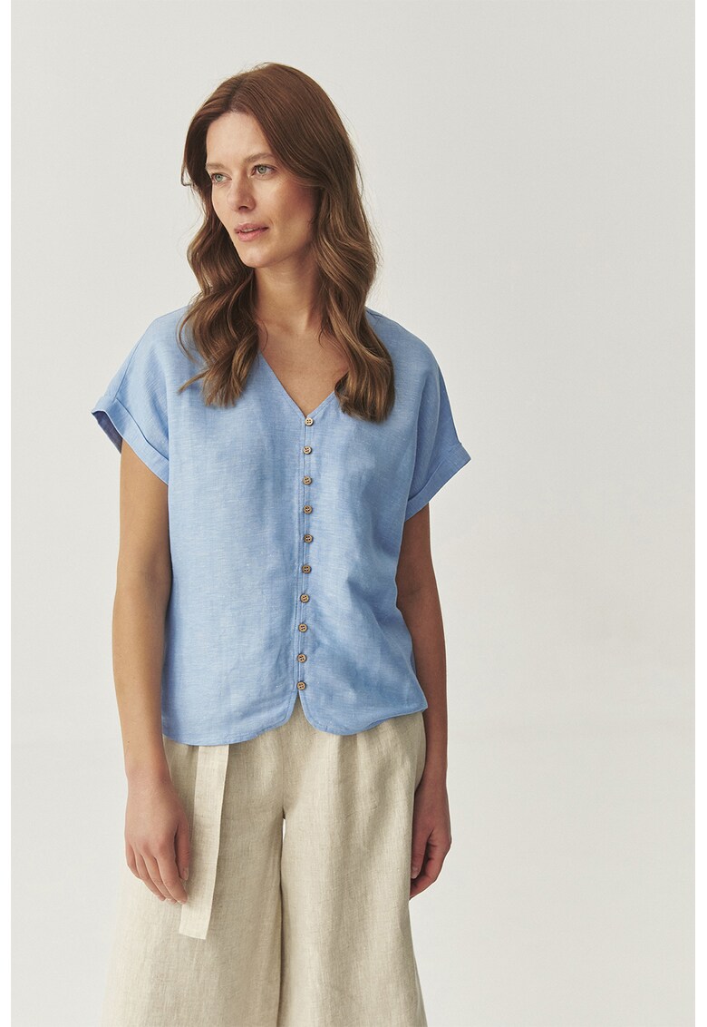 Camasa din amestec de in - Albastru pastel