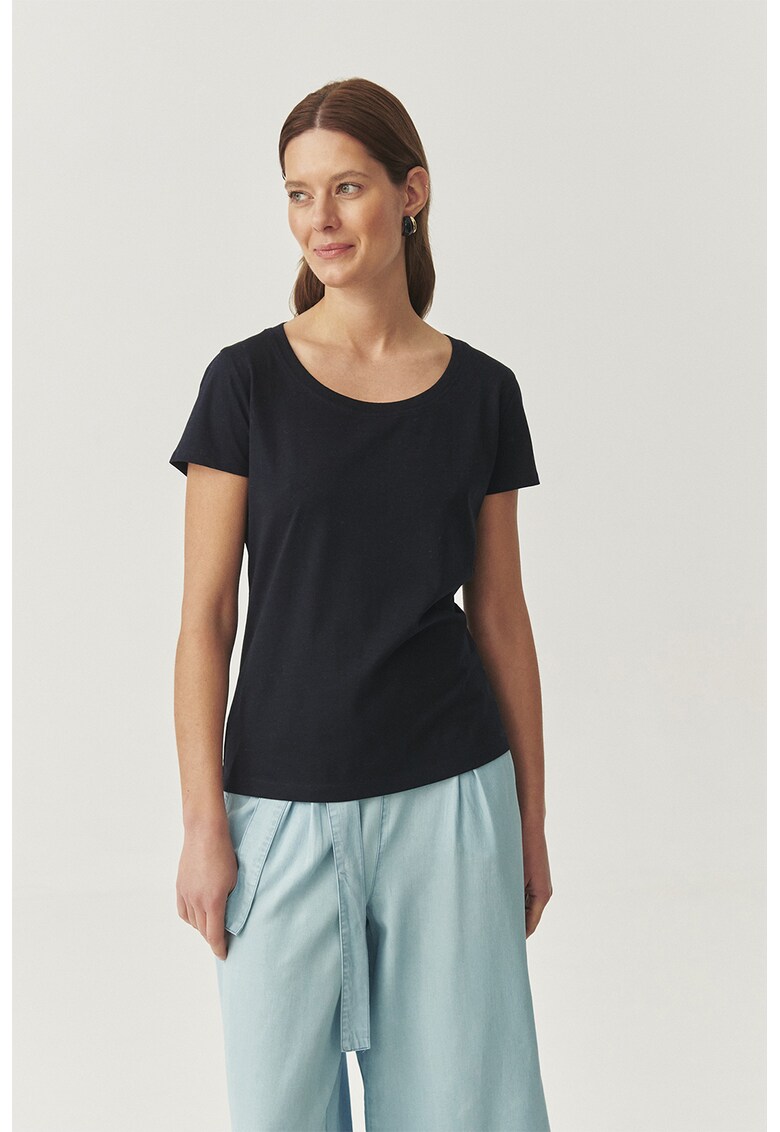 Tricou din bumbac cu decolteu rotund - Negru