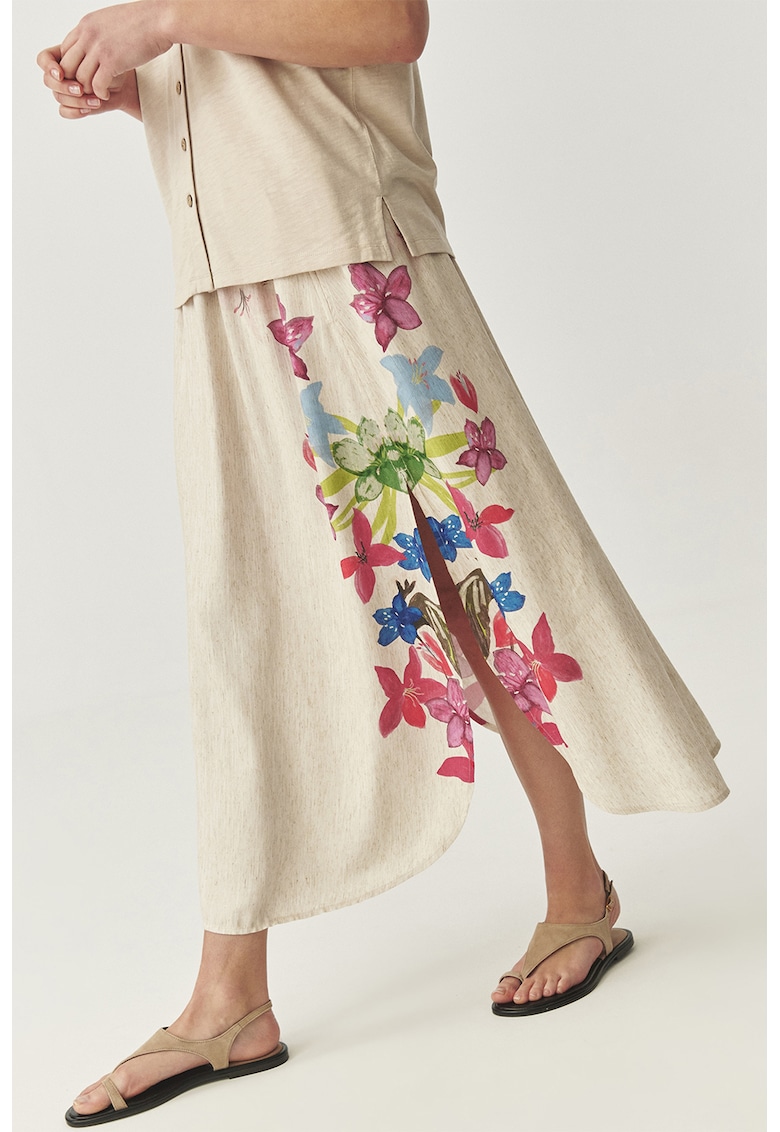 Fusta din amestec de in cu slituri laterale