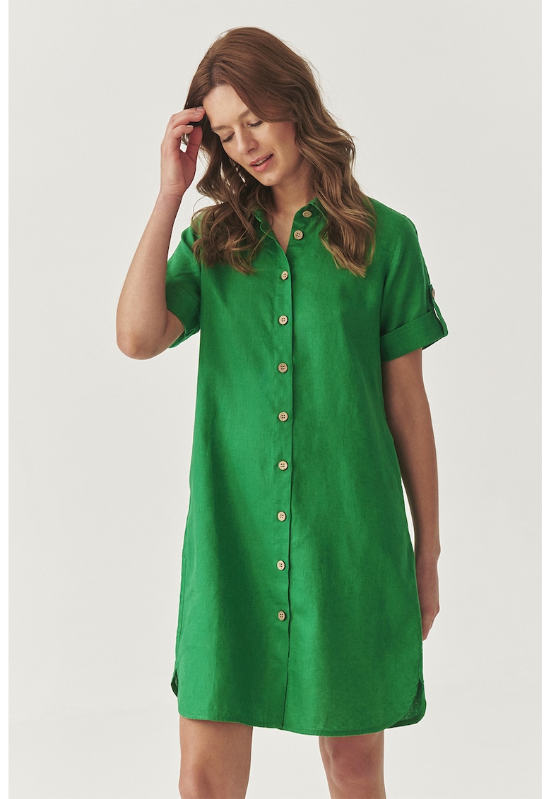 Rochie scurta din in cu nasturi Rochie scurta din in cu nasturi
