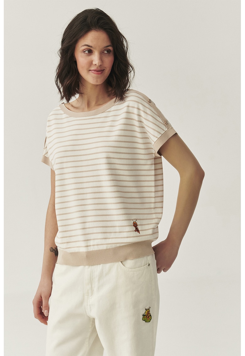 Bluza cu dungi si decolteu rotund