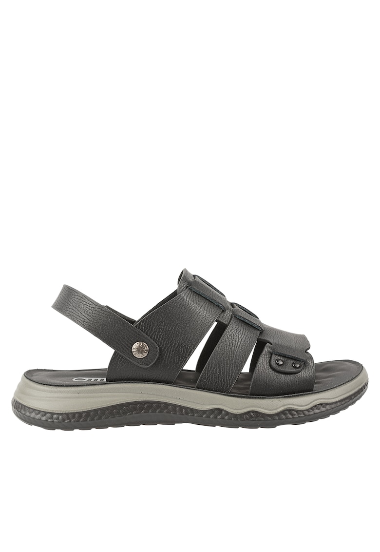 Sandale casual - barbati -  FM60002B - negru - piele naturala