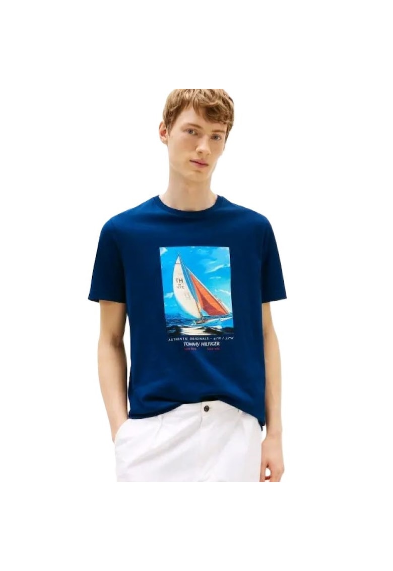 Tricou  HILFIGER COLOR PHOTOPRINT TEE-MW0MW38615-DAF