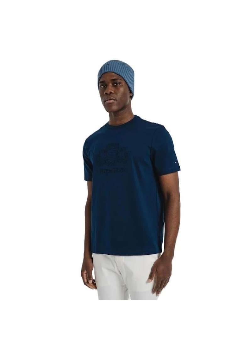 Tricou EMBOSSED HILFIGER CREST TEE-MW0MW37441-DAF
