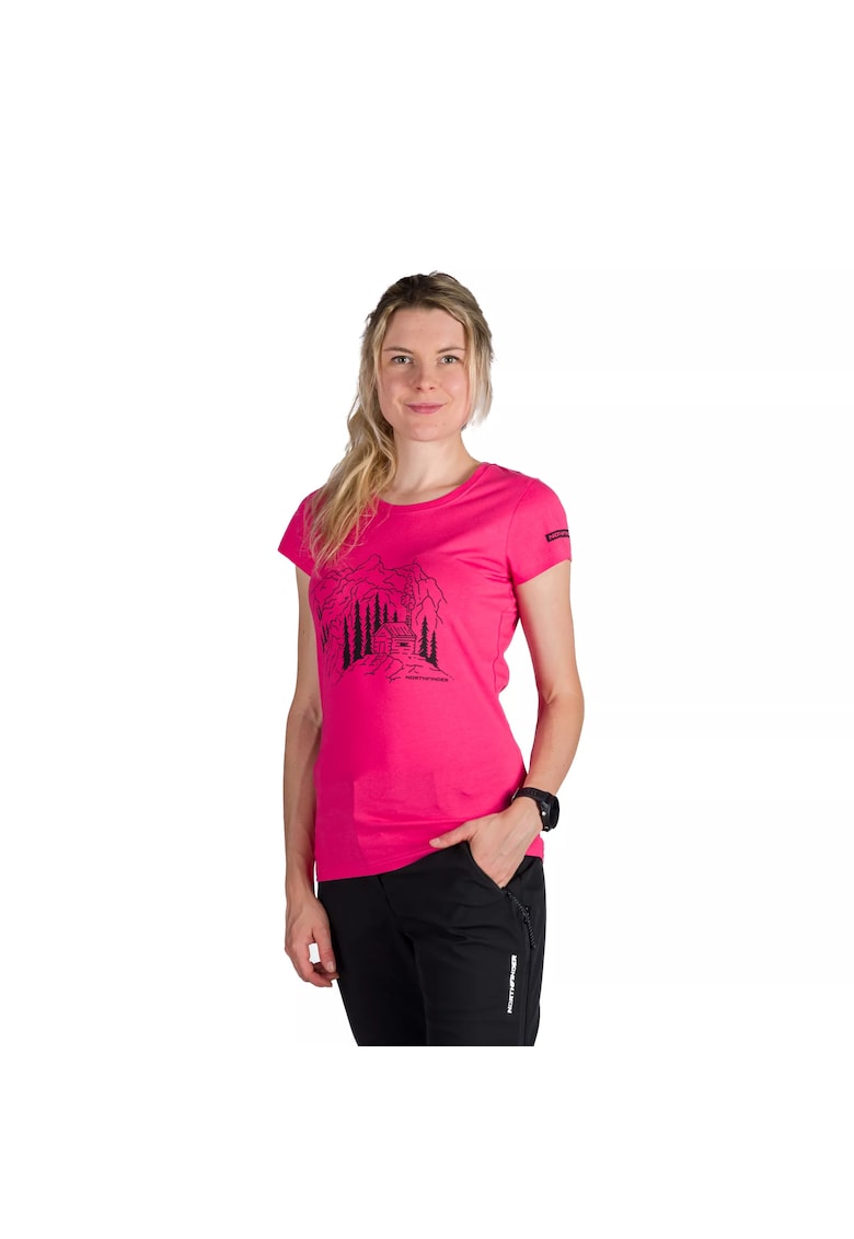 Tricou outdoor bumbac organic femei Sabrina - Roz