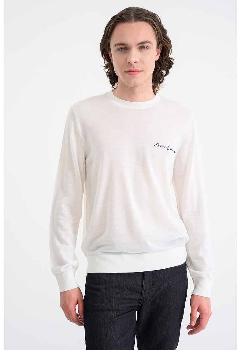 Pulover tricotat fin din amestec de lana