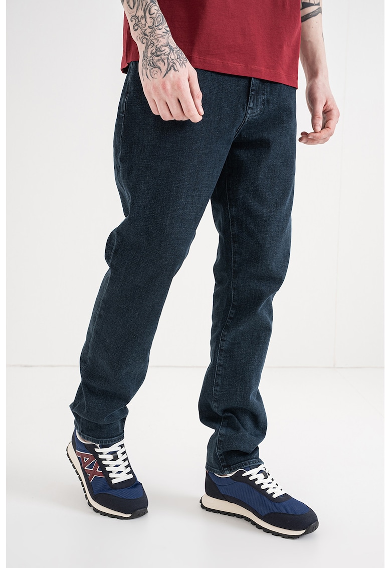 Blugi slim fit uni - Albastru inchis