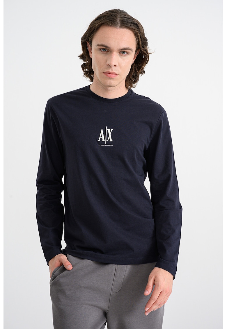 Bluza cu imprimeu logo discret