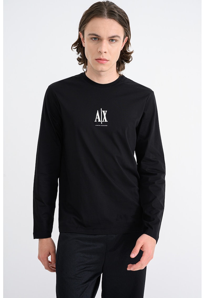 Bluza cu imprimeu logo discret