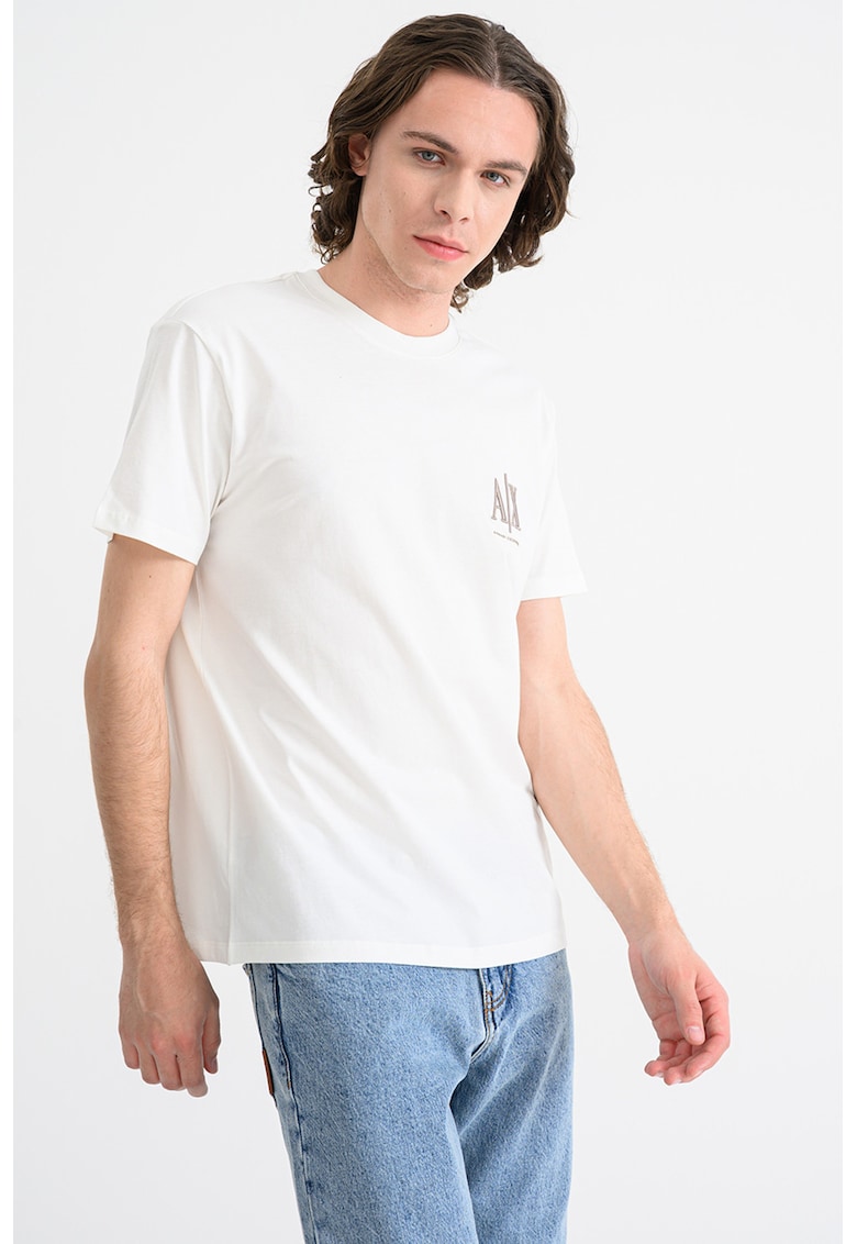 Tricou din bumbac cu logo - Alb
