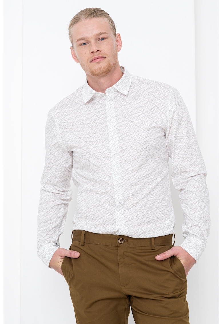 Camasa cu maneci lungi si model monograma