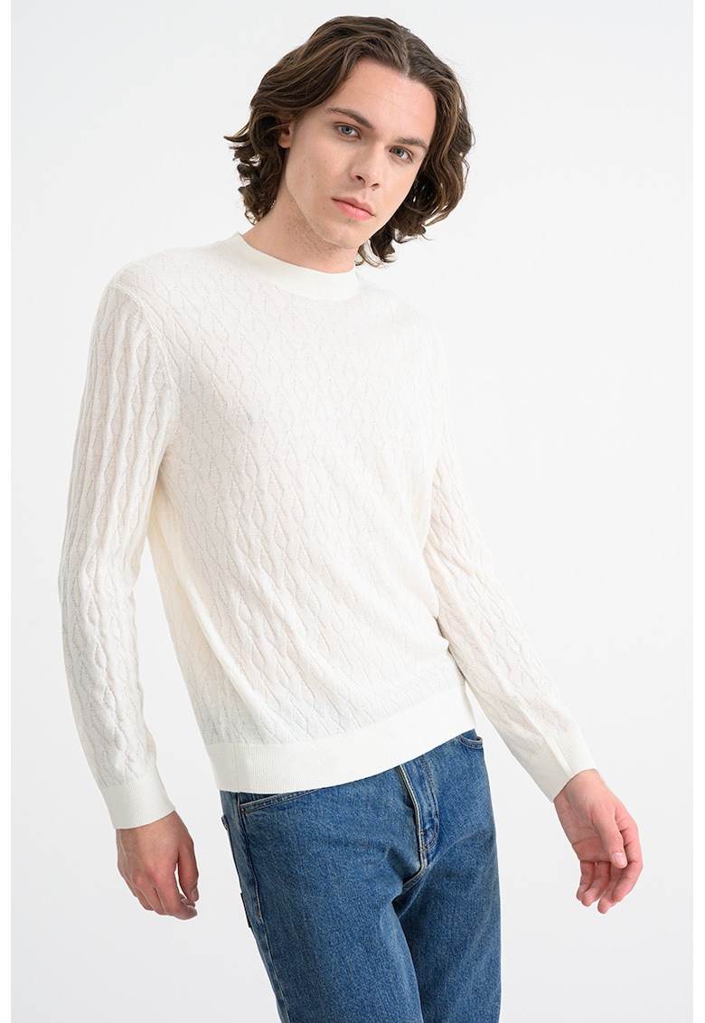 Pulover uni din amestec de lana virgina