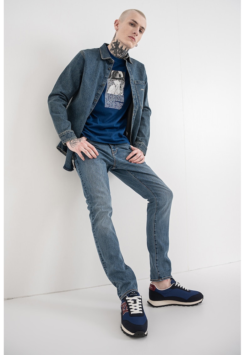 Camasa de denim cu buzunar pe piept