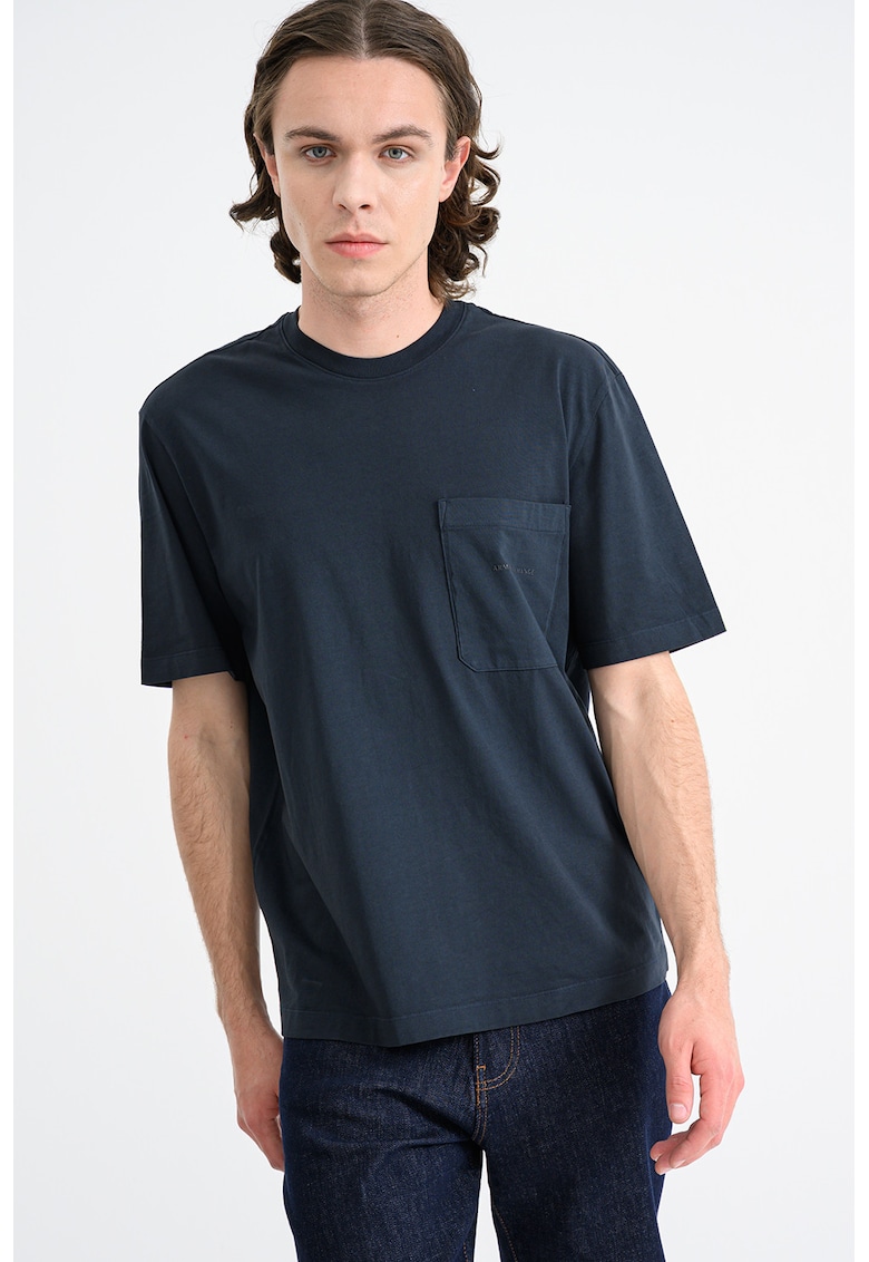 Tricou cu imprimeu logo pe partea din spate - Albastru ultramarin