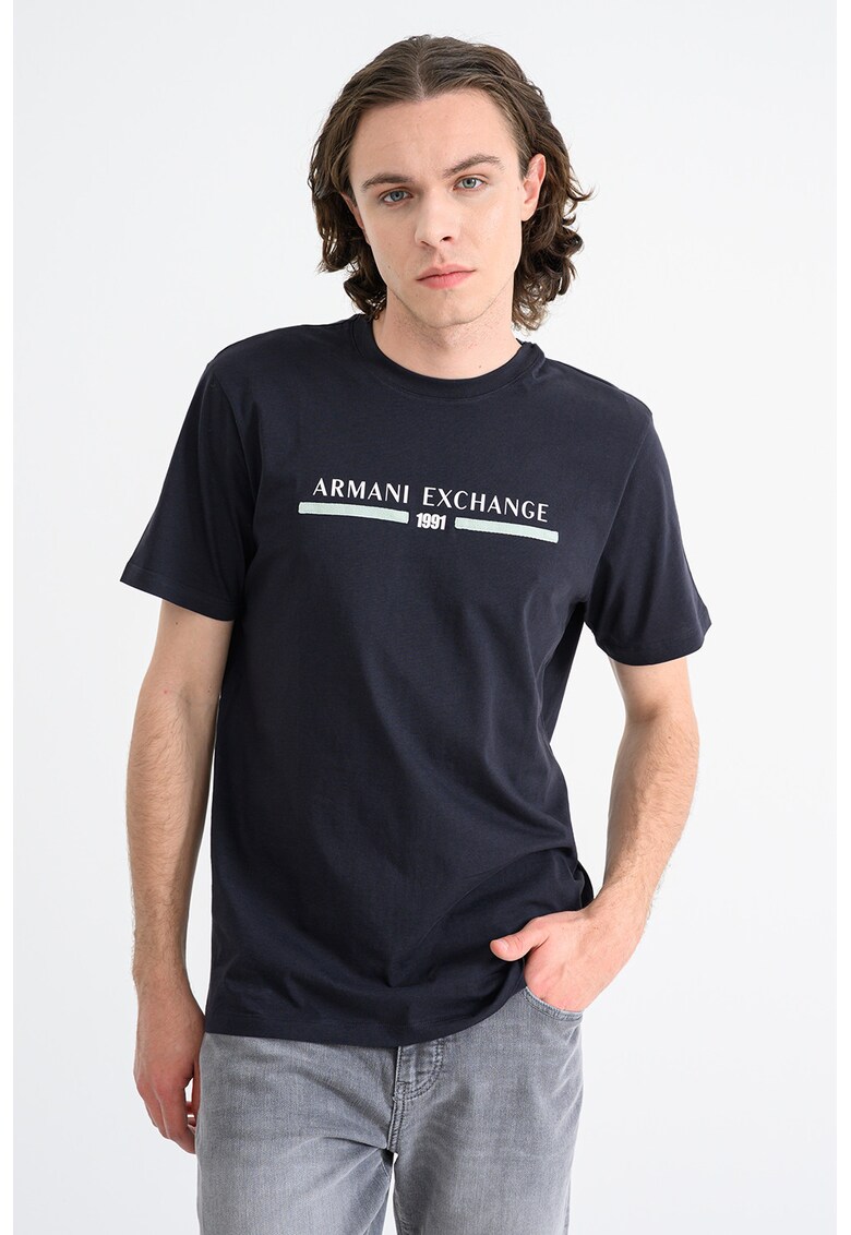 Tricou din bumbac cu imprimeu - Alb/Albastru ultramarin/Verde pal