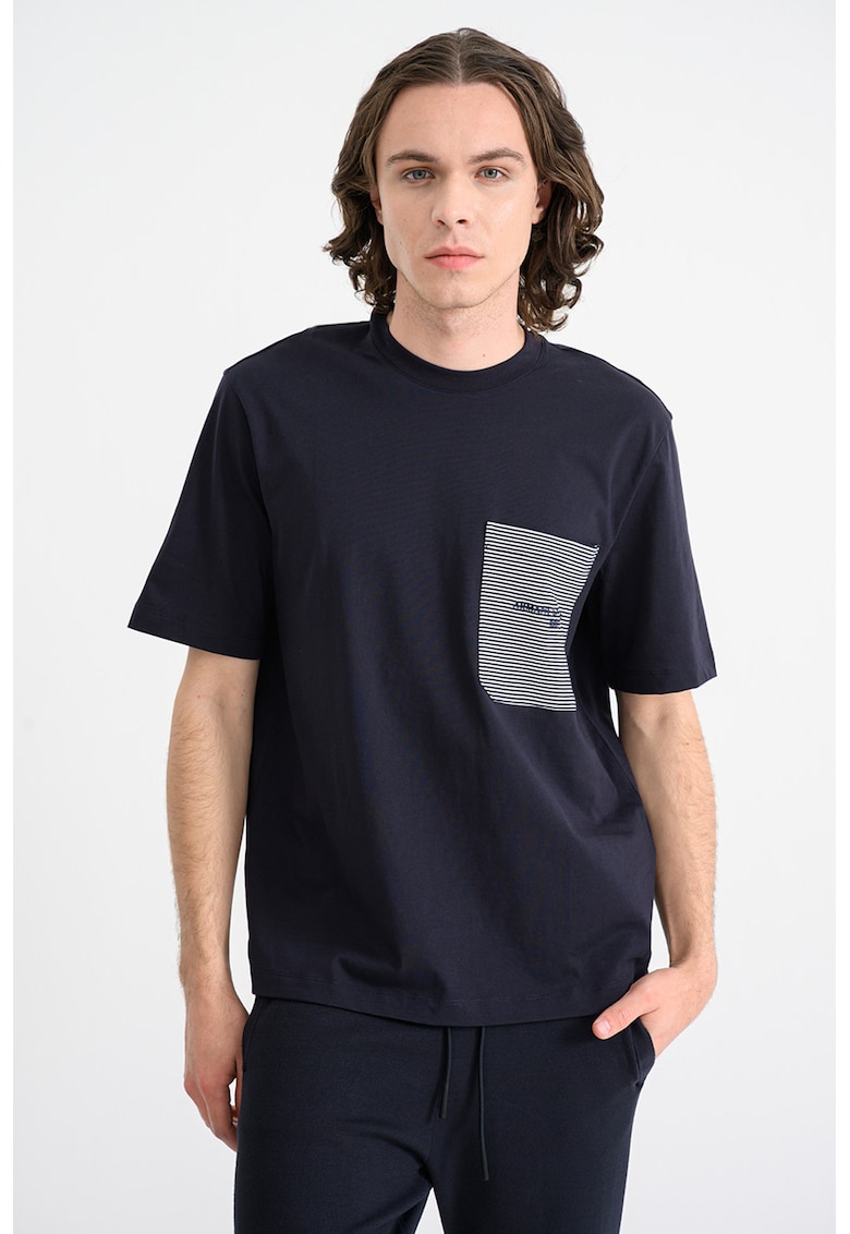 Tricou relaxed-fit cu buzunar pe piept