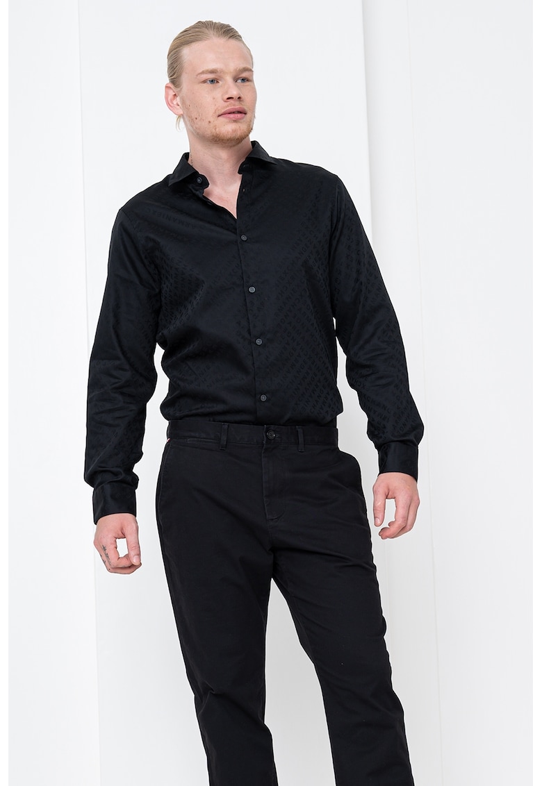 Camasa cu model logo - Negru