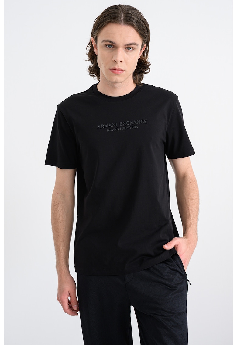 Tricou cu imprimeu logo - Negru