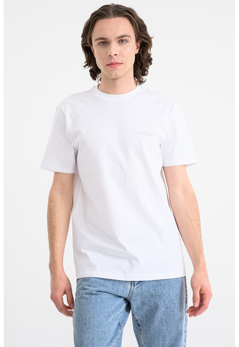 Tricou regular fit de bumbac - Alb