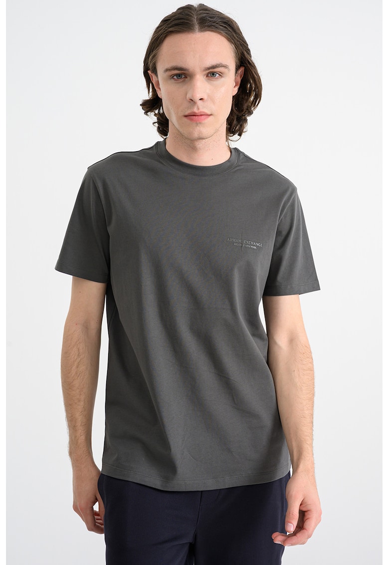 Tricou regular fit de bumbac - Verde padure