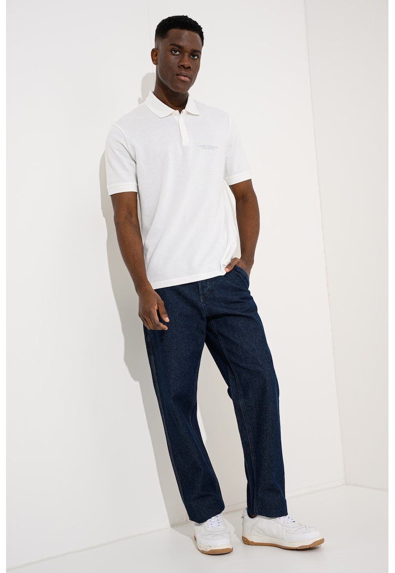 Tricou polo slim fit cu logo brodat