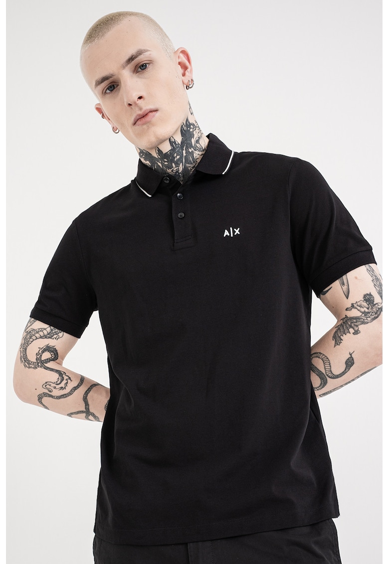 Tricou polo slim fit - Negru