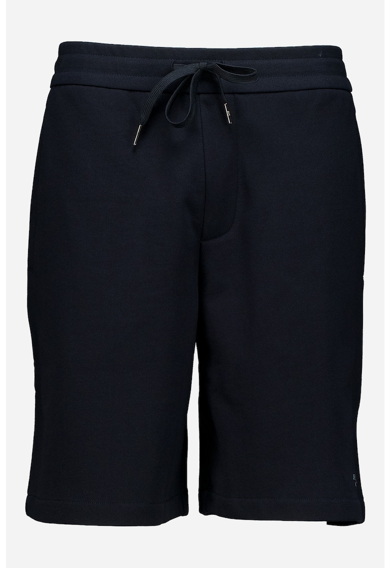 Pantaloni scurti uni din bumbac cu snur - Albastru ultramarin